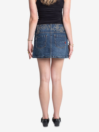 Washed Denim Mini Skirt
