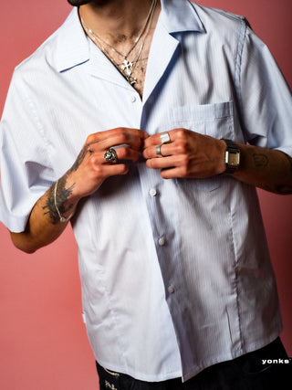 Blue Cuban Collar Shirt