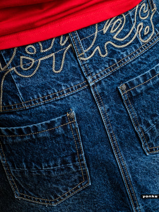 Washed Denim Mini Skirt